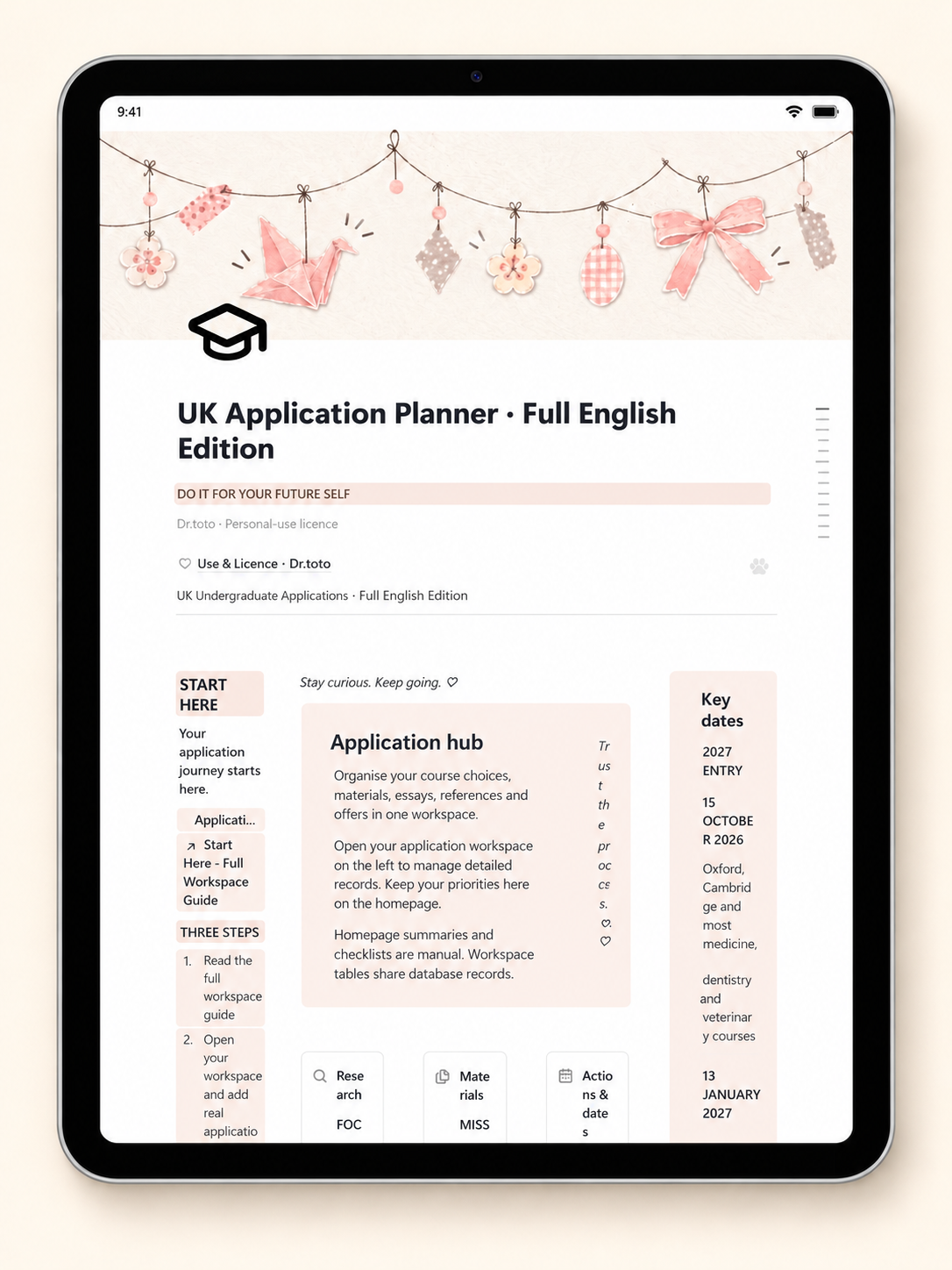 UK University Application Planner — Notion Template · Full English Edition