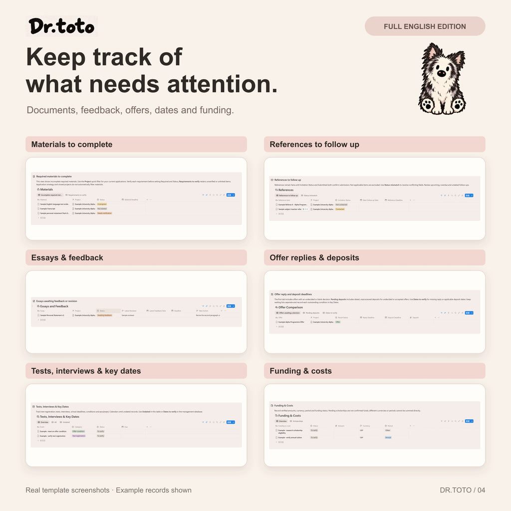 UK University Application Planner — Notion Template · Full English Edition