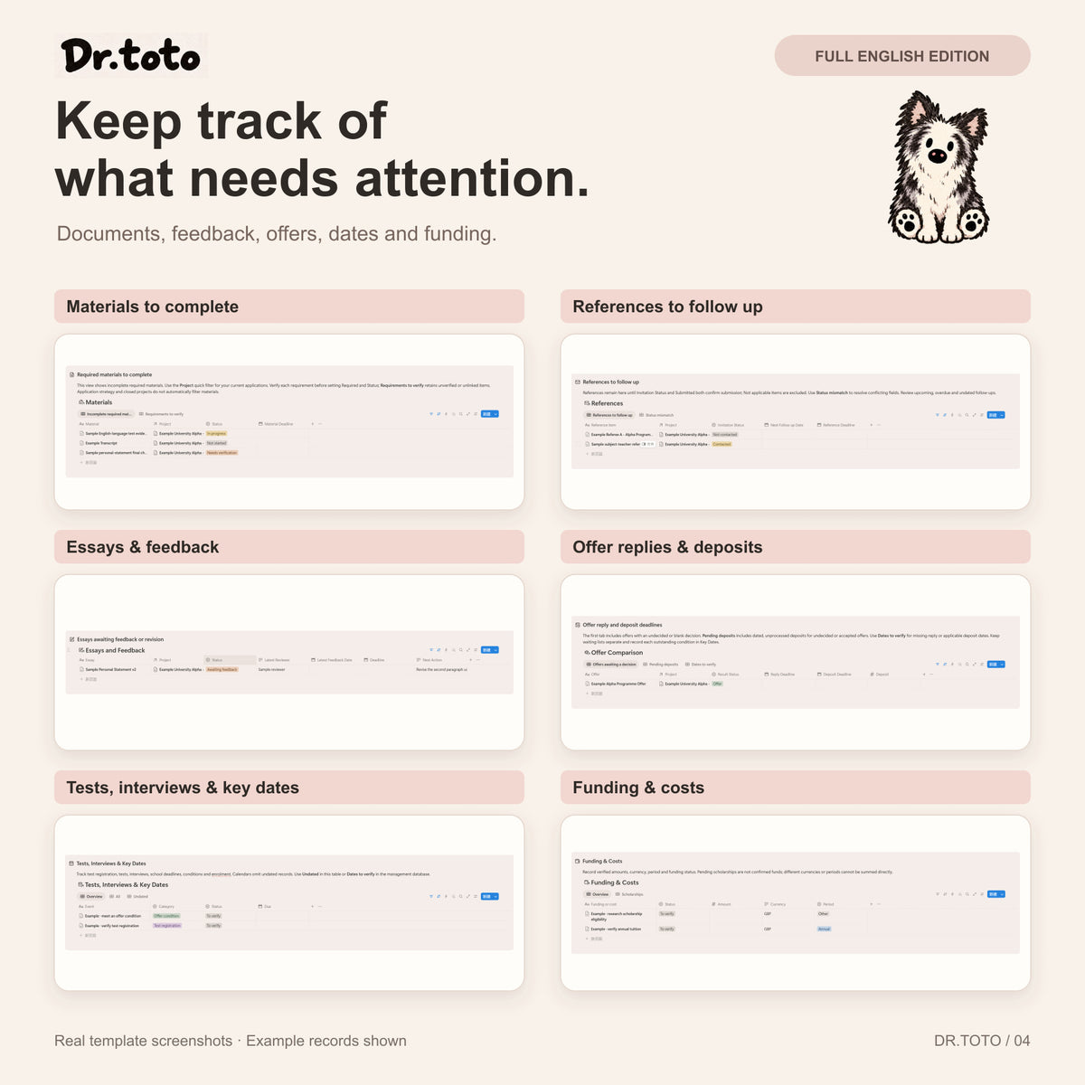 UK University Application Planner — Notion Template · Full English Edition